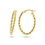 Oorringen 14 Karaat Geelgoud met Gedraaide Buis 2mm - Diameter 24mm