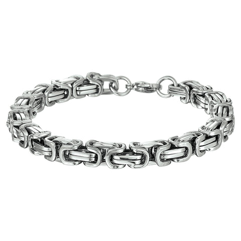 Herenarmband 7mm van Edelstaal, Koningsschakel - Lengte 21cm