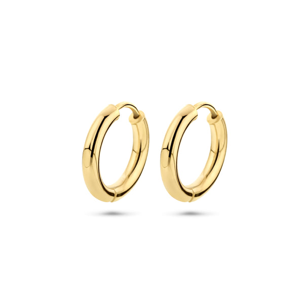 Klapoorringen van 14 Karaat Geelgoud Ronde Buis 2.5 mm - Diameter 15mm