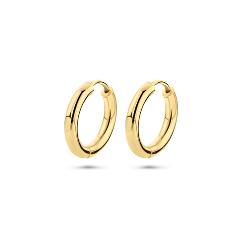 Klapoorringen van 14 Karaat Geelgoud Ronde Buis 2.5 mm - Diameter 15mm