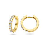 Klapoorringen met Diamant 1.00ct (2x 0.50ct) van 14 Karaat Geelgoud