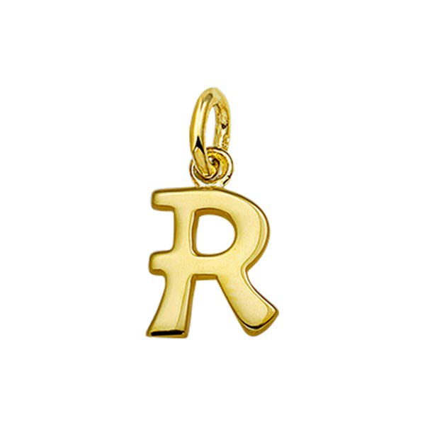 14 Karaat Geelgouden hanger - Letter R - 8 x 12.5 mm