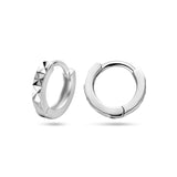Klapoorringen van Gediamanteerd Gerhodineerd Zilver - Diameter 11.5mm Breedte 2.2mm