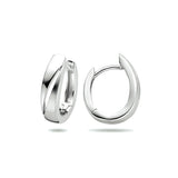 Klapoorringen van Gerhodineerd Zilver Glanzend en Mat - Formaat 4.3x15mm