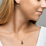 Klapoorringen Groen Toermalijn 4.20ct (2x 2.10ct) 14 Karaat Geelgoud