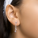Kinderoorhangers met Roze Zirkonia van 925 Zilver - Formaat 4.5 x 28 mm