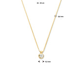 Geelgouden collier lengte 42cm+3 - Zirkonia - 14Krt. Goud