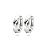 Klapoorringen van Gerhodineerd Zilver Glanzend en Mat - Formaat 4.3x15mm