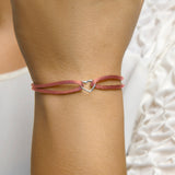 Damesarmband met Gerhodineerd Zilveren Hart - Lengte 13+13cm