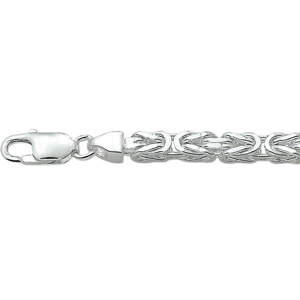 Herenarmband 5mm van 925 Zilver, Koningsschakel - Lente 22cm