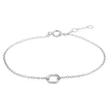 Armband Zeshoek 16,5   17,5   18,5 Cm Zilver Gerhodineerd