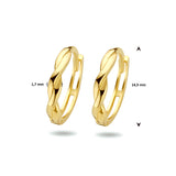 Klapoorringen Gedraaid 14 Karaat Geelgoud - Diameter 14.5mm