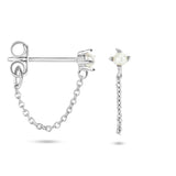Gerhodineerd Zilveren Oorhangers met een Parel 2.5mm - Hoogte 55mm