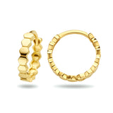 14 Karaat Geelgouden Klapoorringen Zeshoek - Diameter 12mm en Dikte 2.5mm