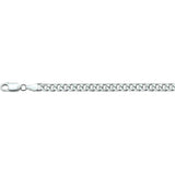 Zilveren collier lengte 45 cm - Gourmet 6 Zijdes Geslepen 5,0 mm - Zilver Wit