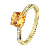 Ring Citrien 1.00ct En Diamant 0.05ct H Si Goud (Geelgoud)