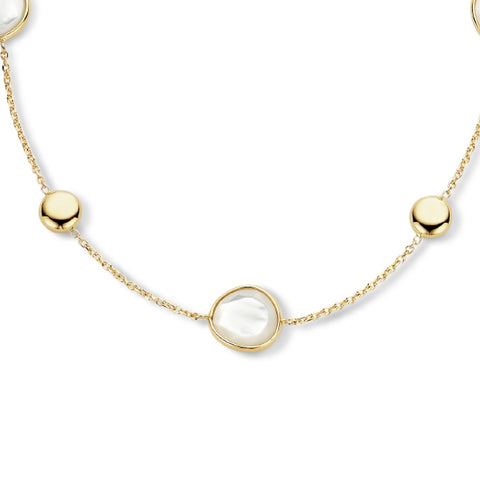 Geelgouden collier lengte 40cm+4 - Parelmoer - 14Krt. Goud