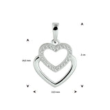 Hanger Hart Zirkonia Zilver Gerhodineerd