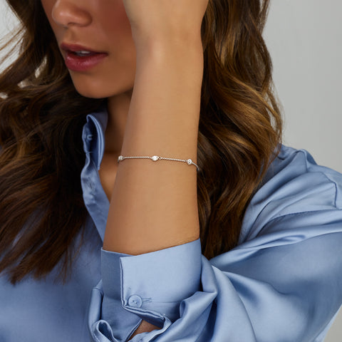 Armband Parels 16 + 3 Cm Zilver Gerhodineerd