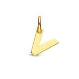 Letter V - Hanger van 14 Karaat Geelgoud - 6 x 6 mm