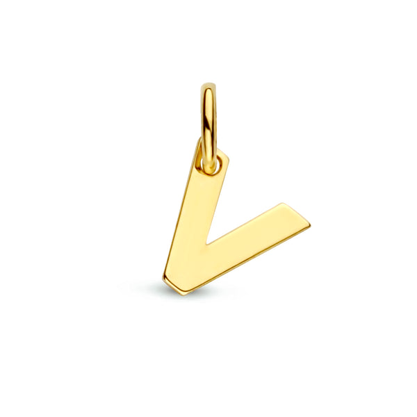 Letter V - Hanger van 14 Karaat Geelgoud - 6 x 6 mm