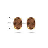 Oorknoppen met Rookkwarts 1.44ct (2x 0.72ct) 14 Karaat Geelgoud - Formaat 5x7mm