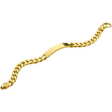Heren Graveerarmband - 14 Karaat Geelgoud - Gourmet Schakel - Lengte 21cm