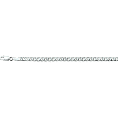 Herenarmband 4mm van 925 Zilver, Gourmet 6 zijdes geslepen - Lengte 19cm