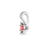 Hanger met Geboortesteen Oktober | Toermalijn Gerhodineerd Zilver - Formaat 5 x 10mm