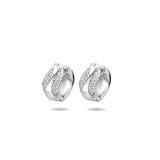 Klapoorringen van Gerhodineerd Zilver met Zirkonia - Formaat 7x14mm