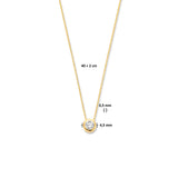 Geelgouden collier lengte 40cm+2 - Zirkonia 0,5 mm - 14Krt. Goud