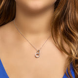 Gerhodineerd Zilveren Ringen als Hanger met Zirkonia - Diameter 11.5mm