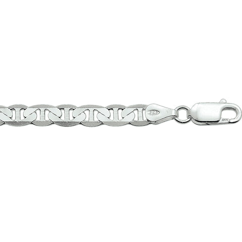 Zilveren collier lengte 50 cm - Anker Plat 5,5 mm - Zilver Wit