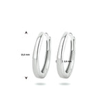14 Karaat Witgouden Klapoorringen Diameter 13.5mm en Breedte 2mm