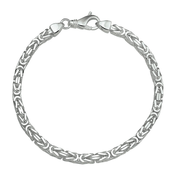 Herenarmband 4mm van 925 Zilver, Koningsschakel - Lente 21cm