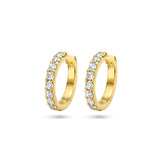 Klapoorringen met Diamant 1.00ct (2x 0.50ct) van 14 Karaat Geelgoud