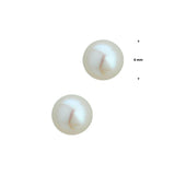 Oorknoppen met Parel 6 mm, Gerhodineerd Zilver