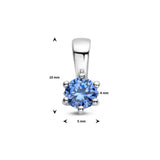 Hanger met Synthetische Geboortesteen December | Tanzaniet met Gerhodineerd Zilver - Formaat 5 x 10mm