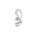 Geboortesteenhanger April | Synthetische witte Agaat met Gerhodineerd Zilver - Formaat 5 x 10 mm