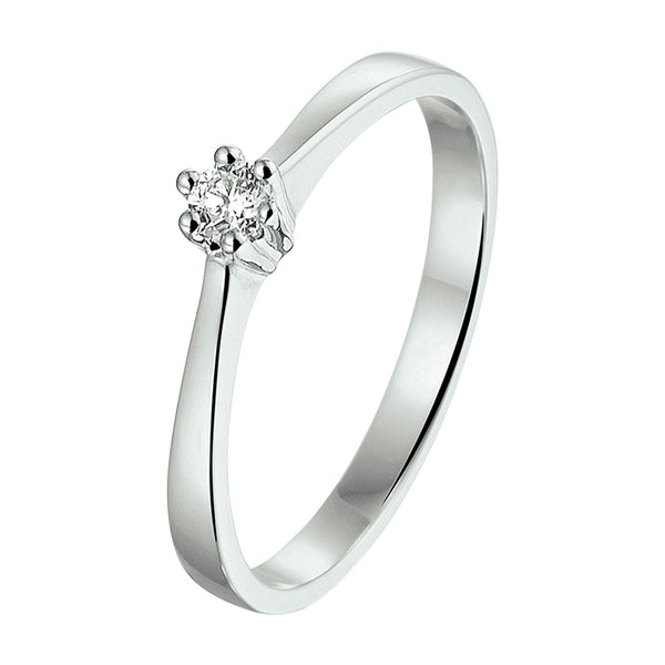 Ring Diamant 0.10ct H Si Goud (Witgoud Met Palladium)