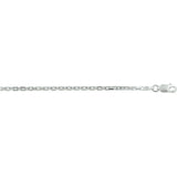 Zilveren collier lengte 45 cm - Anker Gediamanteerd 2,1 mm -  Zilver Wit