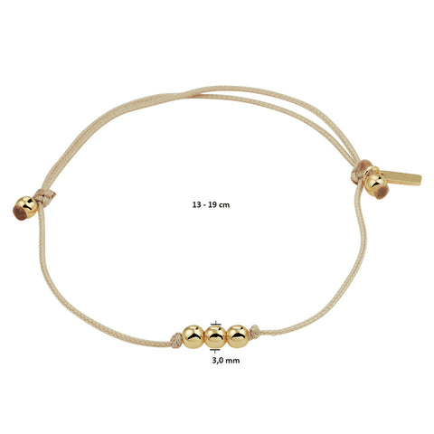 Damesarmband met 14 Karaat Geelgouden Element - Lengte 13+6cm