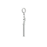 Hanger Sleutel, hartvorm 9 x 15 mm met Diamant 0.02ct van 14 Karaat Witgoud