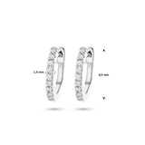 14 Karaat Witgouden Klapoorringen met Diamant 0.06ct (2x 0.03ct)