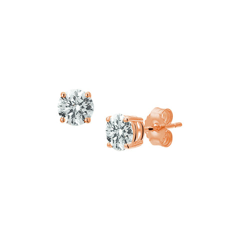 14 Karaat Roségouden Oorknoppen met Zirkonia 5mm