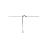 Damescollier van Gerhodineerd Zilver, Ankerschakel 1mm met Ronde hanger 14mm - Lengte 42+3cm