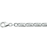 Zilveren collier lengte 50 cm - Grieks 4,5 mm - Zilver Wit