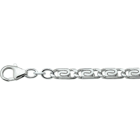 Zilveren collier lengte 50 cm - Grieks 4,5 mm - Zilver Wit