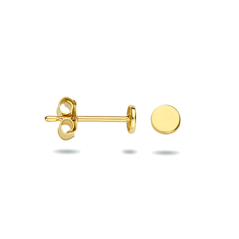 Oorknoppen Rond van 14 Karaat Gepolijst Geelgoud - Diameter 3.3mm