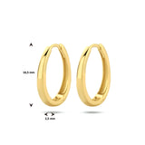 14 Karaat Geelgouden Klapoorringen - Hoogte 16.5mm